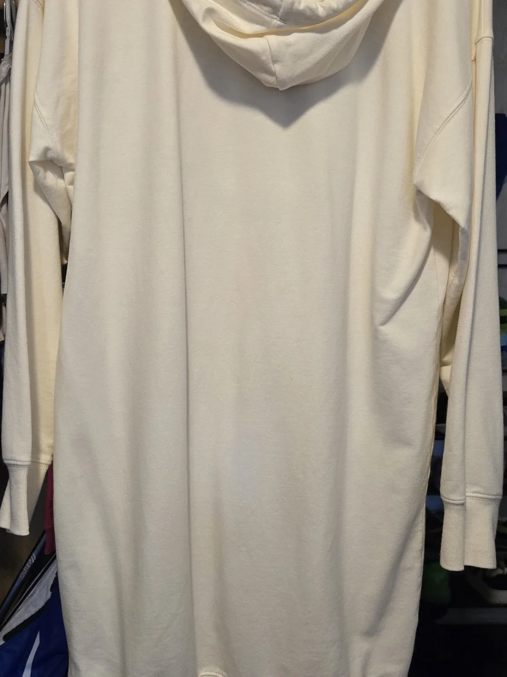 Michael Kors Cream Hoodie Dress with Black MK Logo
